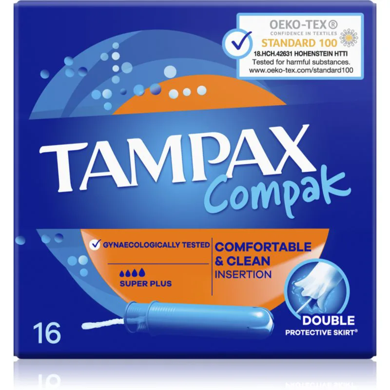 Tampax Compak Super Plus ταμπόν με εφαρμοστή 16 τμχ