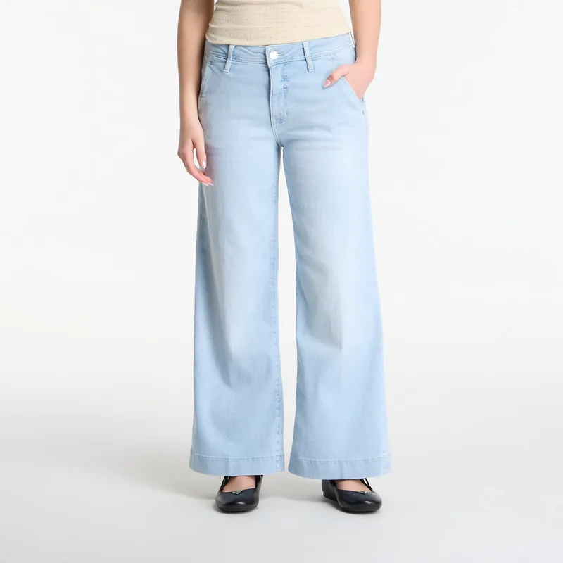 Τζιν GUESS Zoya Wide Leg Crop Jeans Colonial Light W27