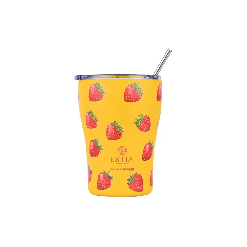 Κούπα θερμός με καλαμάκι 350ml Estia Save the Aegean - Berry Bright