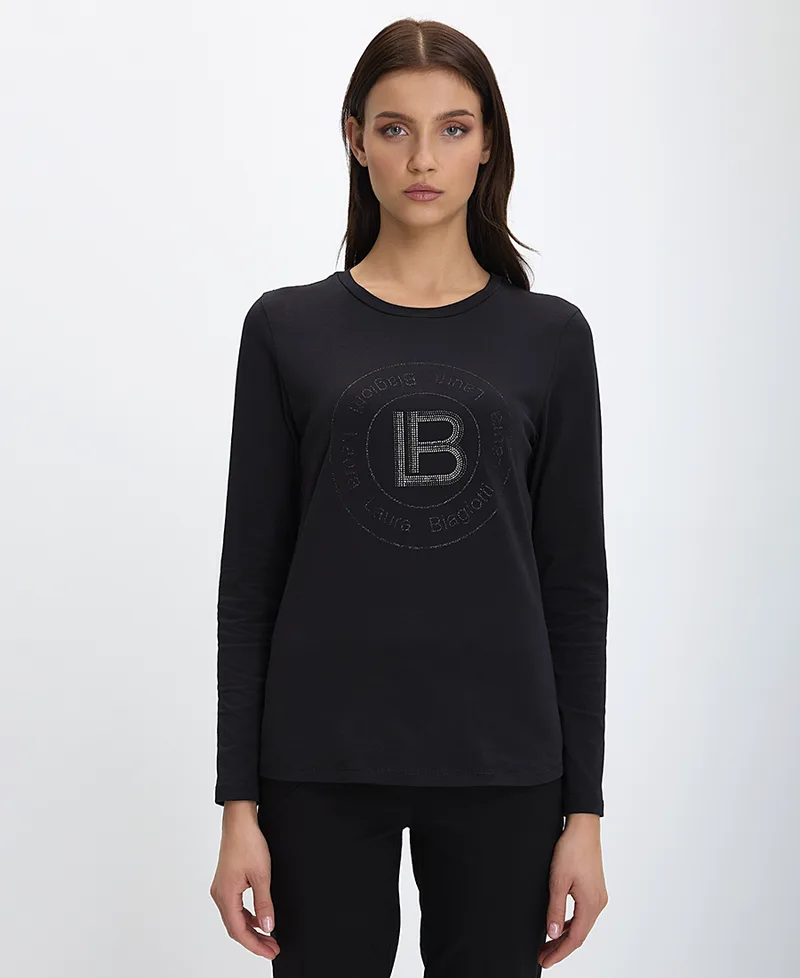 Laura Biagiotti Γυναικείο T-shirt Με Λαιμόκοψη και Τυπωμένο Λογότυπο