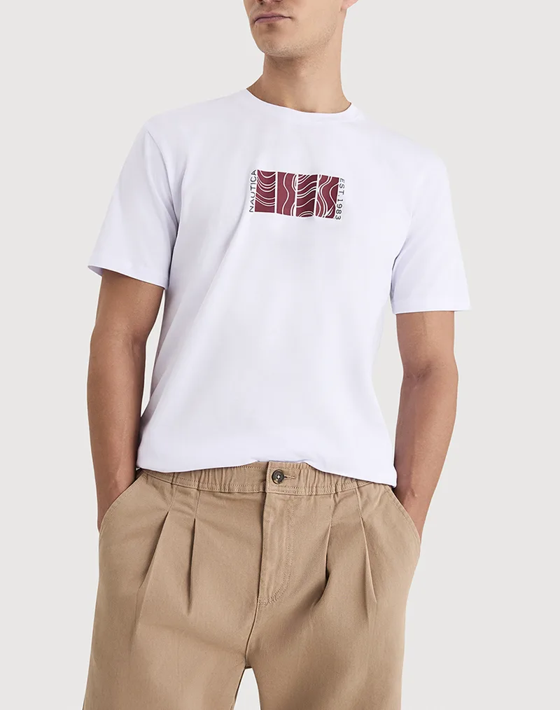 NAUTICA ΜΠΛΟΥΖΑ T-SHIRT ΚΜ Parrett T-Shirt 3NCN1V04026-908 White