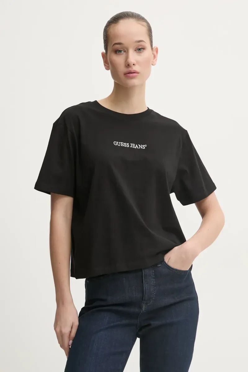 κοντομάνικη boxy fit με κέντημα Guess