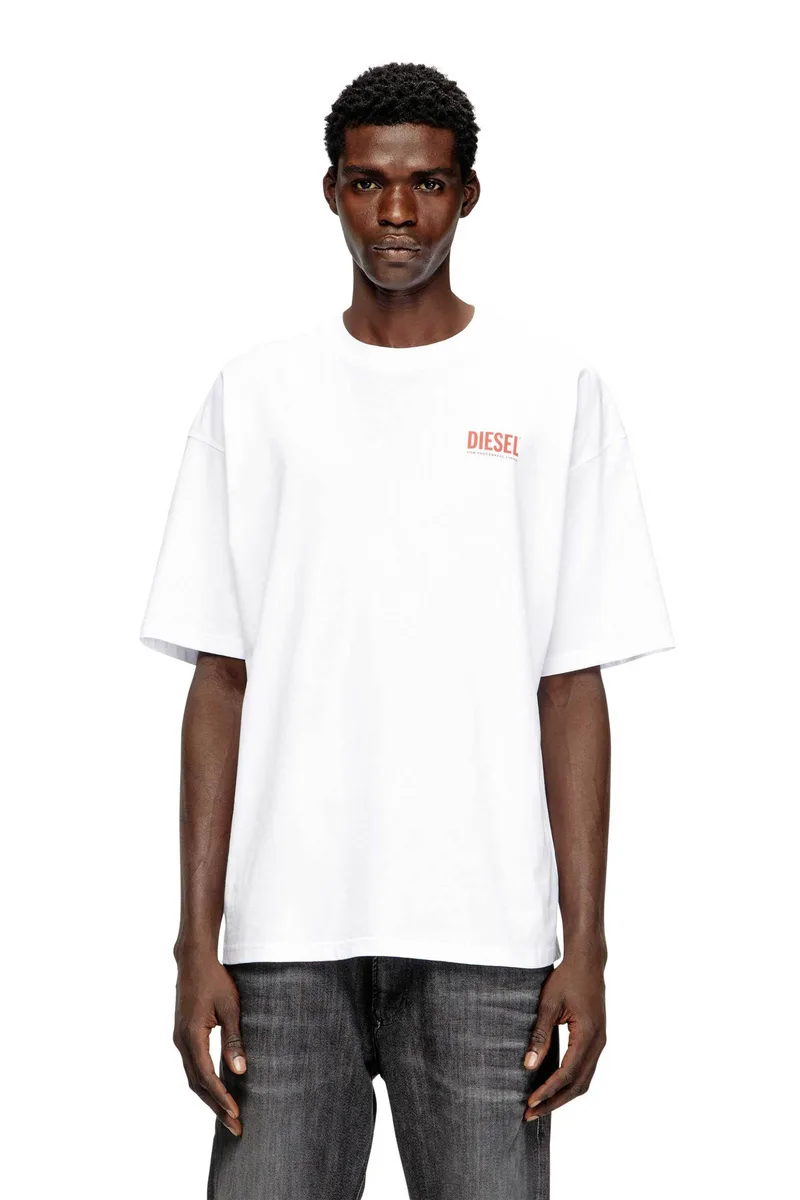 Diesel ανδρικό T-shirt με λογότυπο Relaxed Fit "T-Boxt-Bisk" - S26A200360EPCA Λευκό