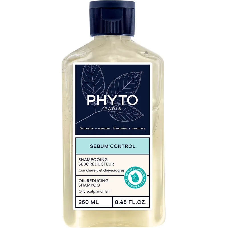 Phyto Sebum Control Oil Reducing Shampoo Σαμπουάν Καθημερινής Χρήσης για Ρύθμιση της Περίσσειας Λιπαρότητας & Εντατικό Καθαρισμό του Τριχωτού 250ml