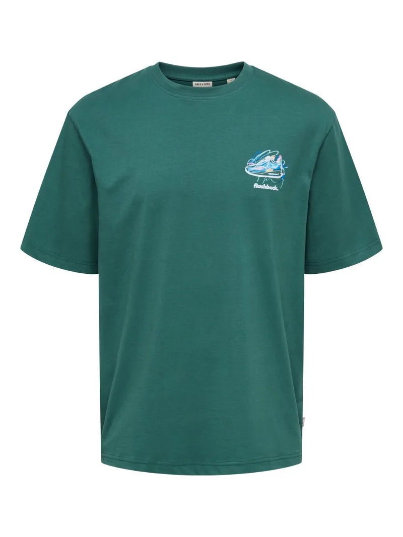 Only and Sons Alfredo Ανδρικό Relaxed Κοντομάνικο T-Shirt 22035540 Πράσινο