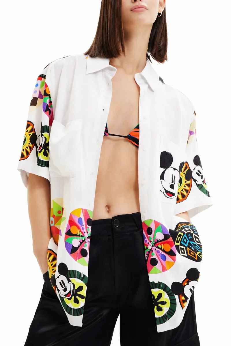 Πουκάμισο Κοντομάνικο Desigual Mr. Mickey 23SWCW14-1001 Γυναικείο