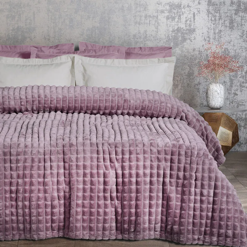 Κουβέρτα Fleece Υπέρδιπλη 220x240 Das Home 1358 Dusty Purple 220x240
