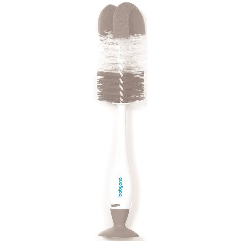 BabyOno Take Care Brush for Bottles and Teats βούρτσα καθαρισμού 2 σε 1 Grey 1 τμχ