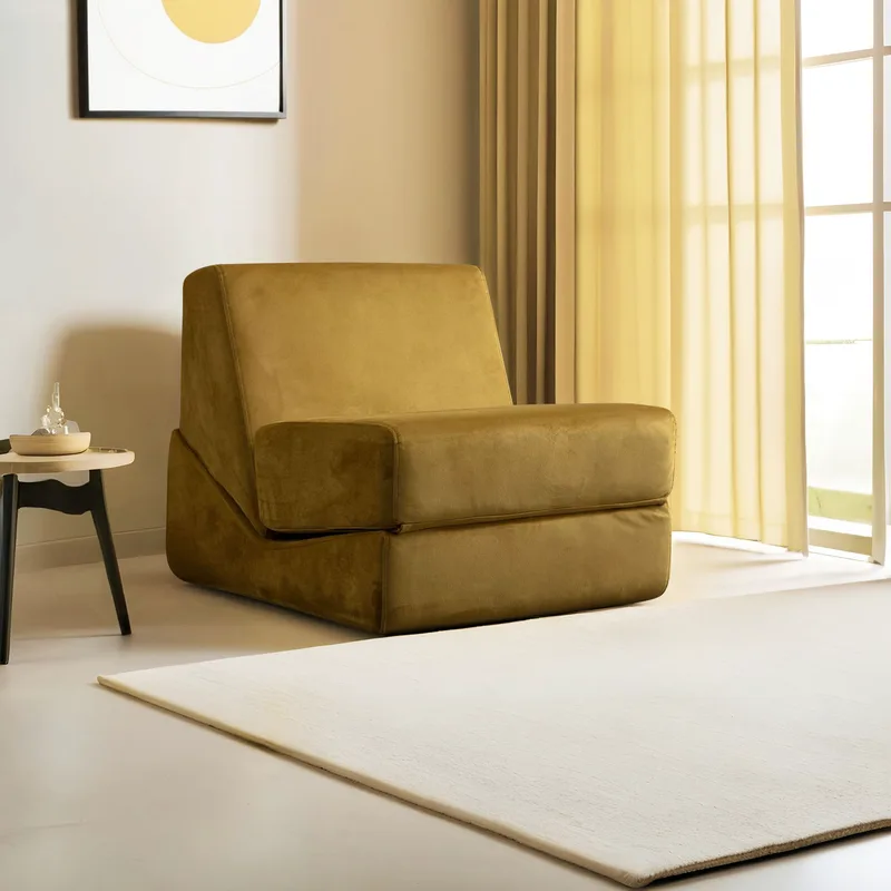 Πολυθρόνα Κρεβάτι Origami Convertable - Mustard 560Are4155 (100x70x70)
