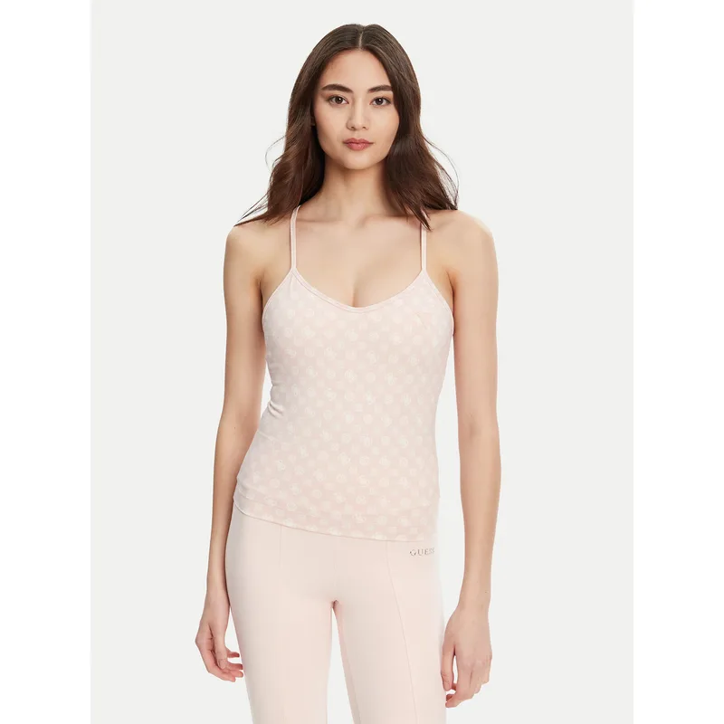 Guess Τοπ V5YP11 MC03W Ροζ Slim Fit