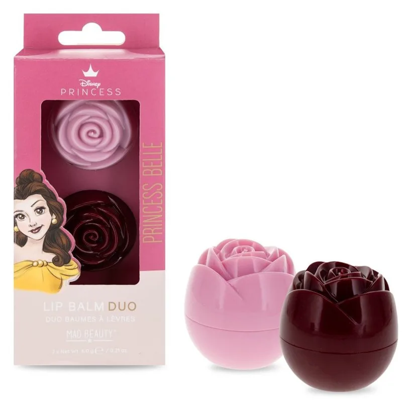 Mad Beauty Pure Princess Lip Balm Duo Strawberry Fragrance Ενυδατικά Lip Balm για τα Χείλη σε Σχήμα Τριαντάφυλλο 2 Τεμάχια