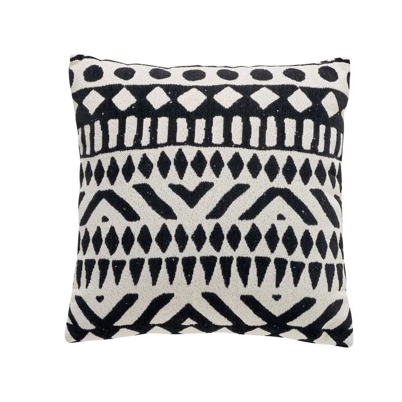 Διακοσμητικό Μαξιλάρι Chenille 40x40εκ. Throws 0277 Μαύρο-Κρεμ Das Home (Ύφασμα: Polyester, Χρώμα: Μαύρο) - Das Home - 533540400277