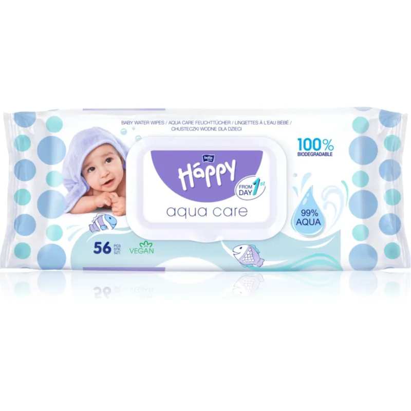 BELLA Baby Happy Aqua care υγρά μαντηλάκια καθαρισμού για παιδιά 56 τμχ