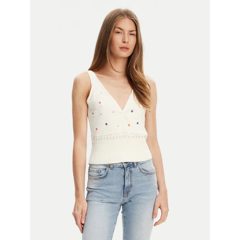 United Colors Of Benetton Τοπ 10C1EH01A Μπεζ Regular Fit