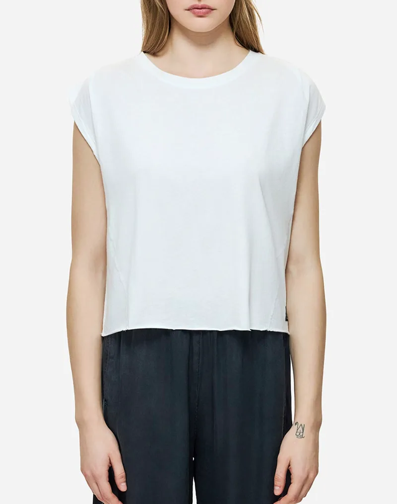 DIRTY LAUNDRY BOXY T-SHIRT WITH SLEEVE DETAIL DLWT000145-WHITE White