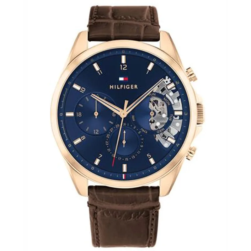 TOMMY HILFIGER Baker Brown Leather Strap 1710453