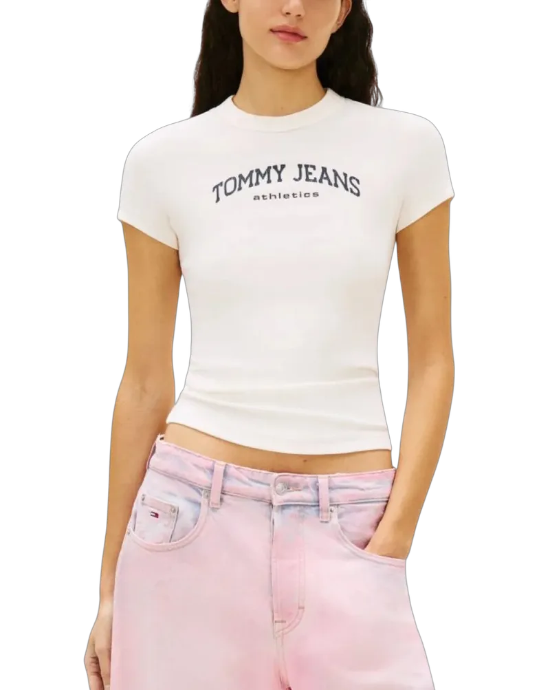 Γυναικείο Slim Varsity T-shirt Λευκό Tommy Jeans DW0DW22302-YBH