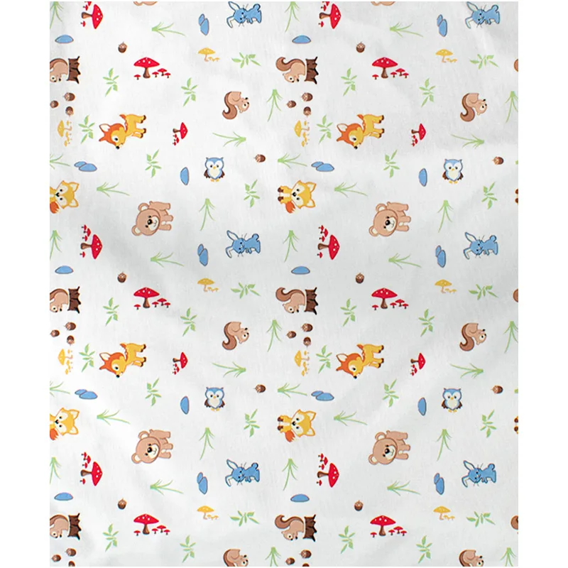Φανελένιο Σεντόνι Λίκνου 80x110 Dimcol Forest Animals 070 Sky Blue