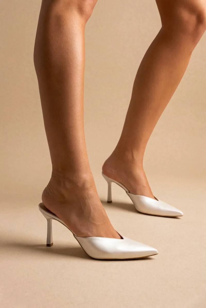 TFP Stiletto Mules - 765 - White Pearl