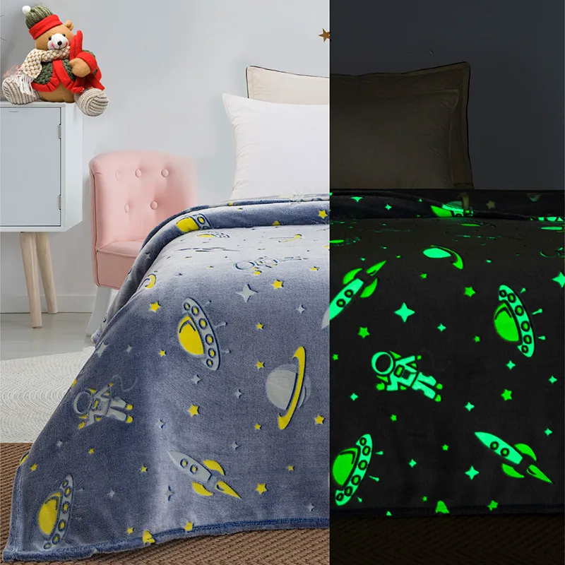 Φωσφοριζέ Κουβέρτα Fleece Μονή 160x220 Beauty Home 6092 Space 160x220
