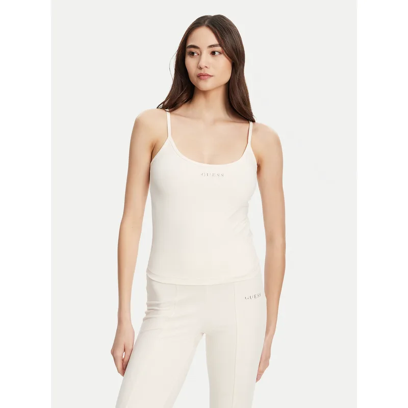 Guess Τοπ V5RP09 KCD02 Εκρού Regular Fit