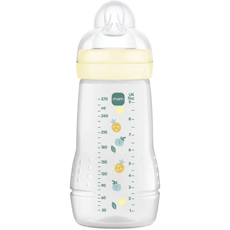 Mam Easy Active Baby Bottle 2m+, Κωδ 360SUc 270ml Μπιμπερό Πολυπροπυλενίου με Θηλή Σιλικόνης Μεσαίας Ροής 1 Τεμάχιο - Κίτρινο