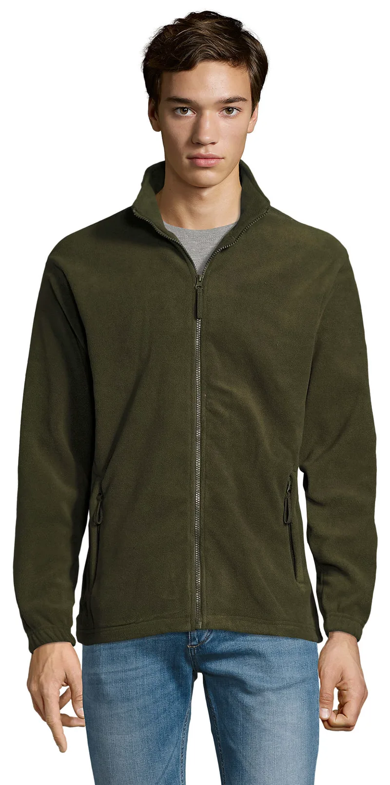 Ανδρική ζακέτα fleece North SOLS 55000 Army
