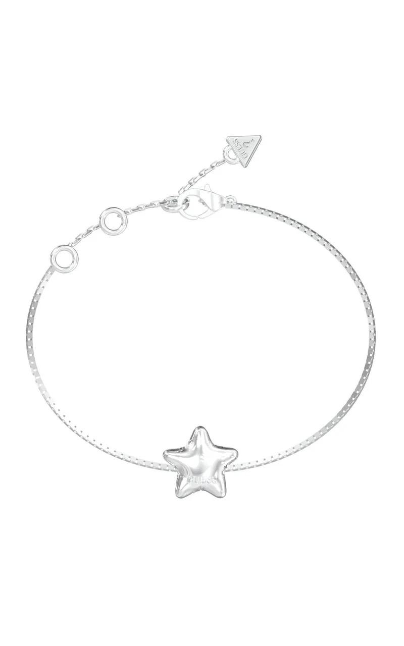 GUESS STEEL ICONIQUE JUBB05546JWRHL Βραχιόλι Ασημένιο Με Αστέρι Και Λογότυπο
