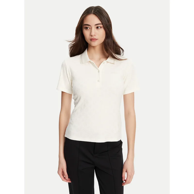 Guess Polo V5YP01 KCX12 Κρεμ Regular Fit