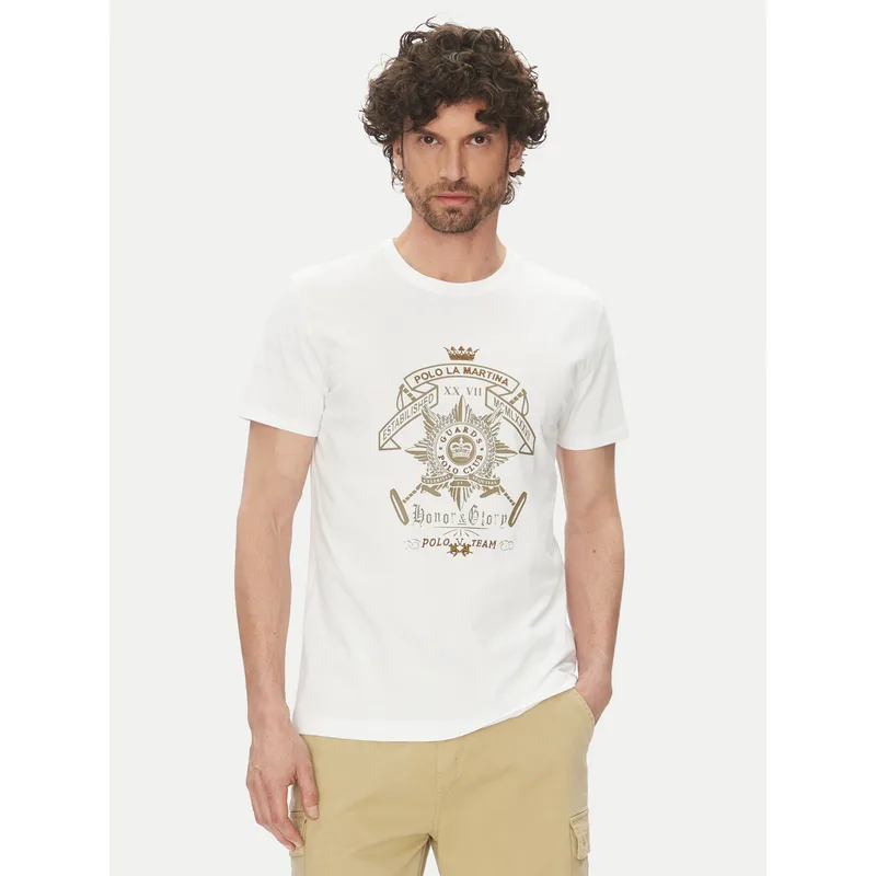 La Martina T-Shirt Aloysius MARG30 JS206 Λευκό Regular Fit