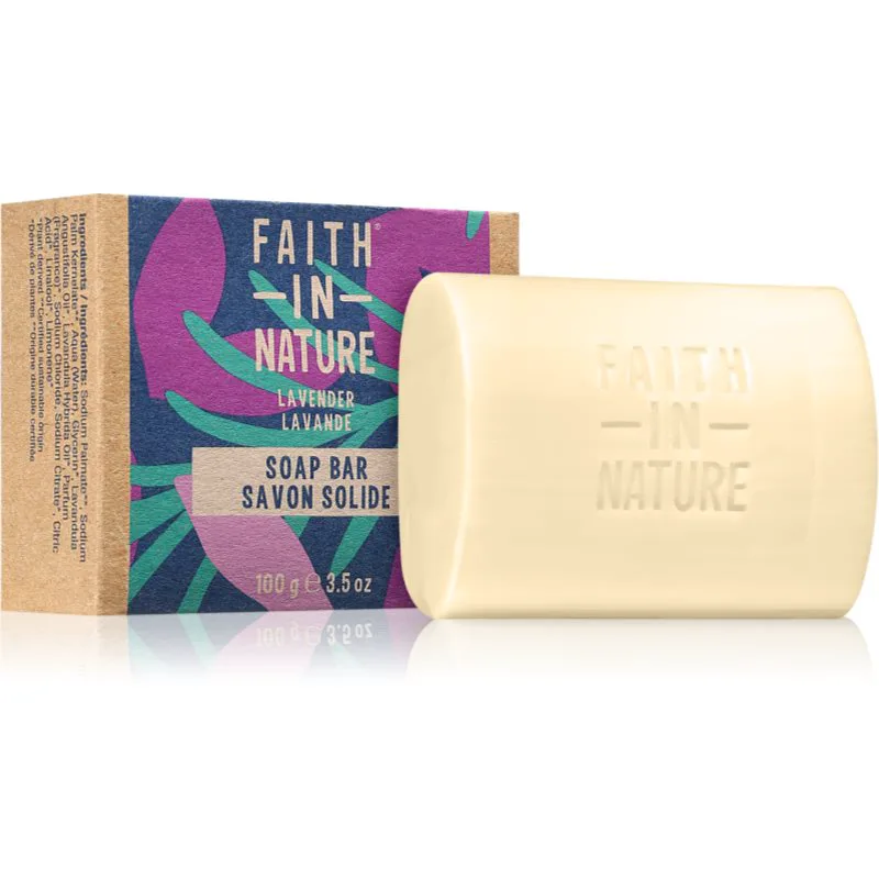 Faith In Nature Hand Made Soap Lavender φυσικό στερεό σαπούνι με άρωμα λεβάντας 100 γρ