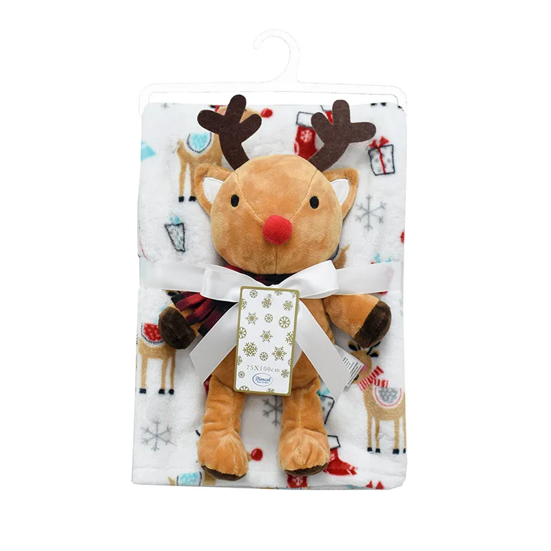 Κουβέρτα Fleece Λίκνου 75X100 και Λούτρινο Y30cm Dimcol Reindeer 28 (75x100)