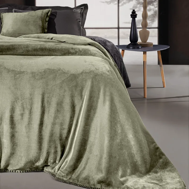 Κουβέρτα Fleece Μονή (Σετ) 160X240 Guy Laroche Velvet Khaki (160x240)