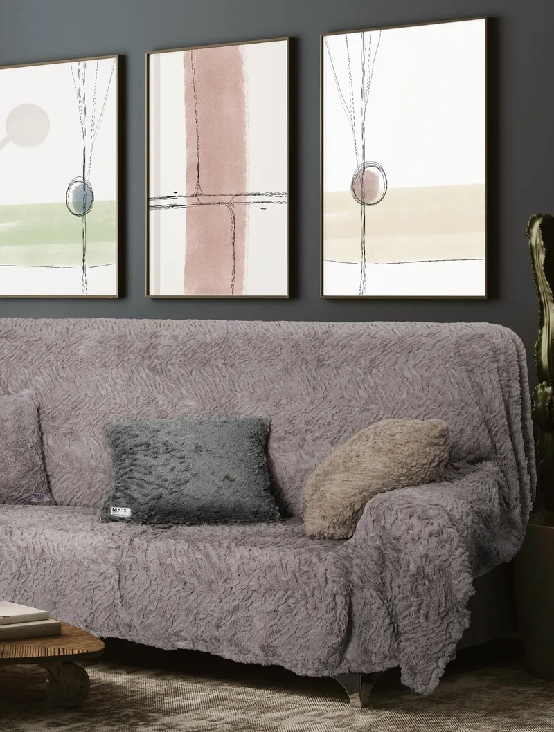Ριχτάρι Γούνινο Τριθέσιου Madi Soggy Grey 180x300