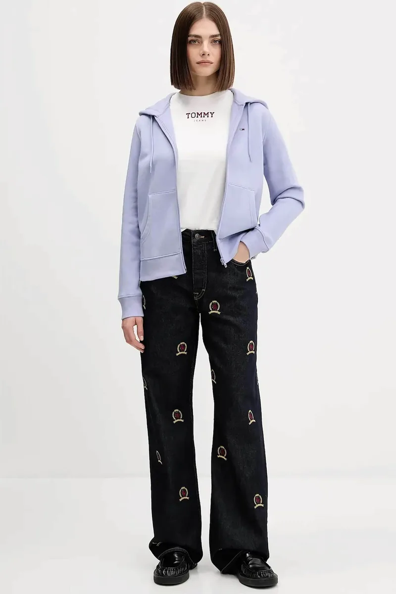 Tommy Jeans γυναικείο T-shirt με logo print Regular Fit - DW0DW21842 Λευκό
