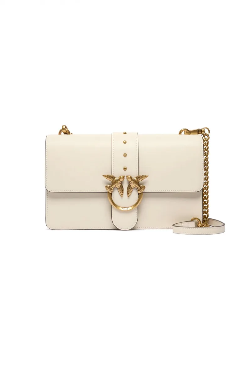 PINKO ΤΣΑΝΤΑ LOVE ONE CLASSIC ST. CL VITELLO SETTA ΛΕΥΚΗ
