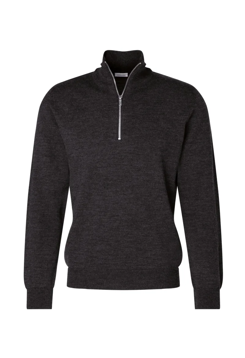 ΑΝΔΡΙΚΟ ΠΛΕΚΤΟ SEIDENSTICKER MERINO QUARTER ZIP ΚΑΝΟΝΙΚΗ ΓΡΑΜΜΗ REGULAR FIT ΓΚΡΙ