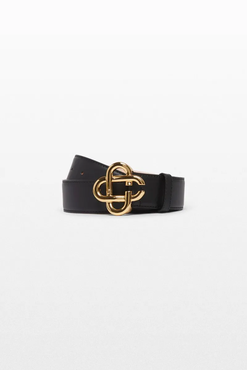 CASABLANCA Ανδρικό Μαύρο Black Χρυσό CC Logo Buckle Belt