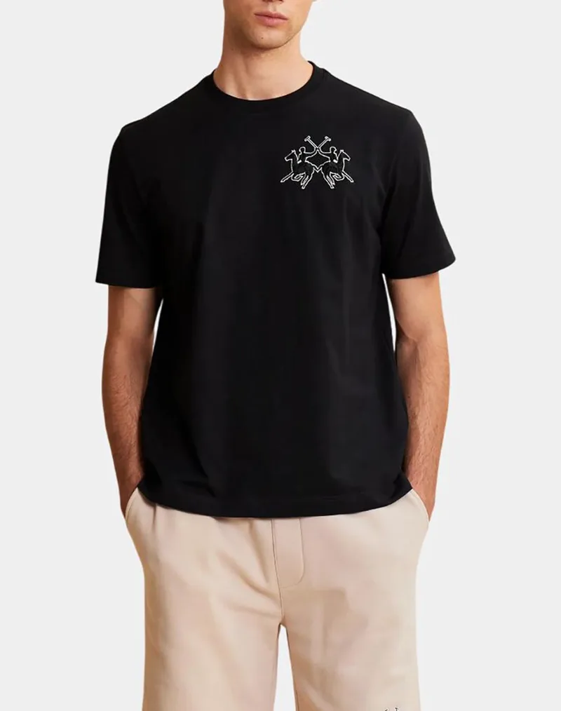 LA MARTINA ΜΠΛΟΥΖΑ T-SHIRT ΚΜ MAN T-SHIRT S/SLEEVE COTTON HE 3LMMCR008-09999 Black