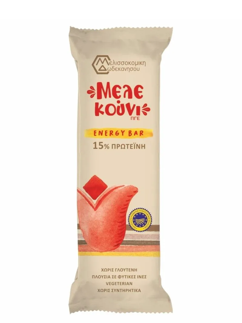 Μπάρα μελεκούνι με πορτοκάλι & αμύγδαλο «Honey bar» Ρόδου "Μελισσοκομική Δωδεκανήσου" 40g>