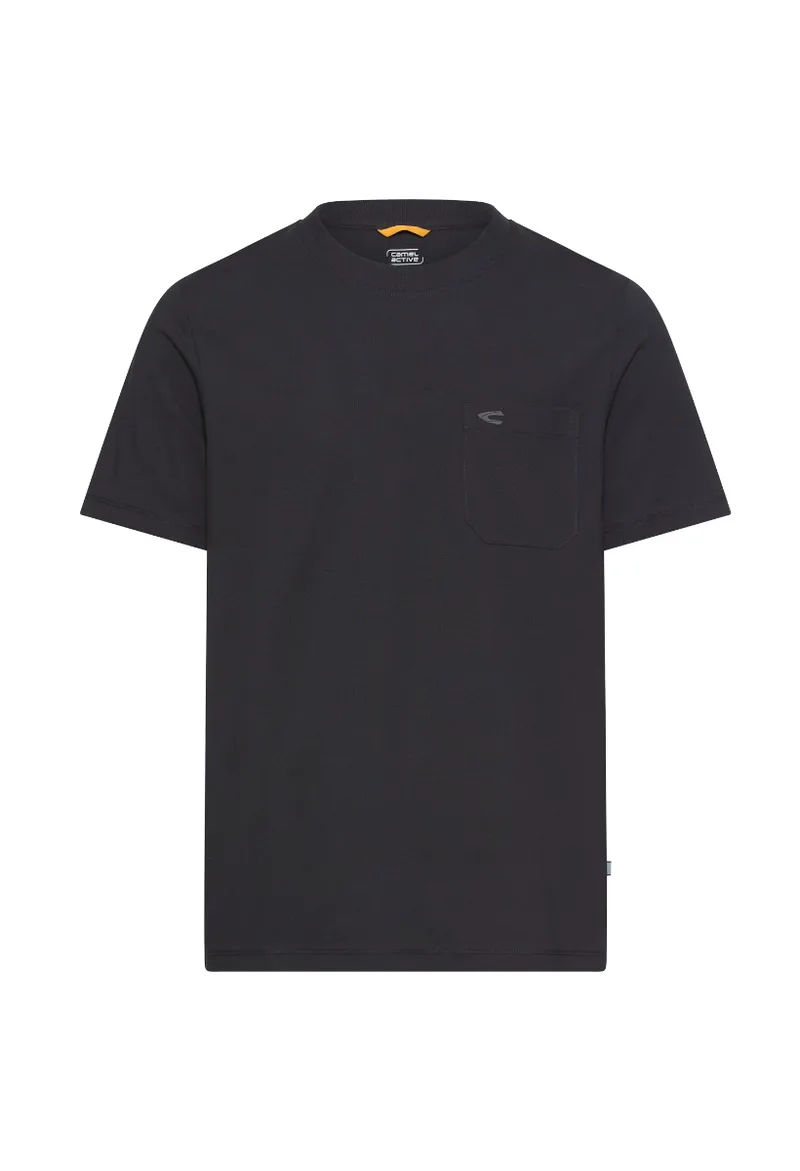 ΑΝΔΡΙΚΟ T-SHIRT CAMEL ACTIVE ΚΟΝΤΟΜΑΝΙΚO ΡΙΜΠ ΣΤΡΟΓΓΥΛΗ ΛΑΙΜΟΚΟΨΗ ΣΚΟΥΡΟ ΜΠΛΕ