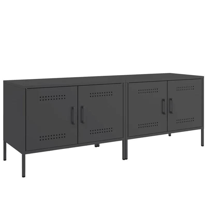 vidaXL Έπιπλα Τηλεόρασης 2 τεμ. Μαύρο 68x39x50,5 εκ. από Χάλυβα
