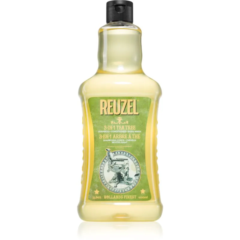 Reuzel Tea Tree 3 σε 1 σαμπουάν, μαλακτικό και τζελ για ντους για άντρες 1000 ml