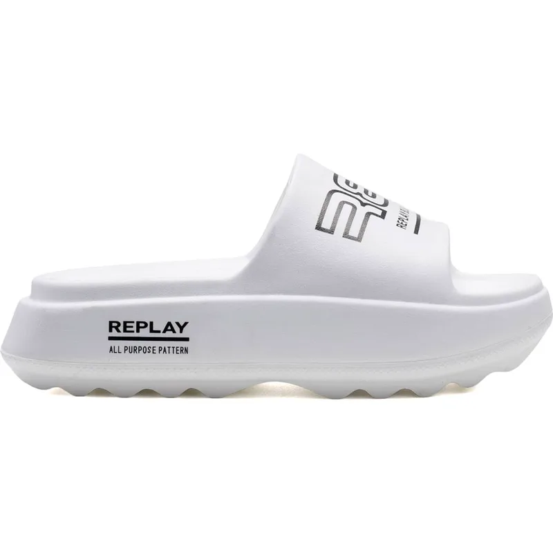 REPLAY λευκή σαγιονάρα BRIXY PRINT