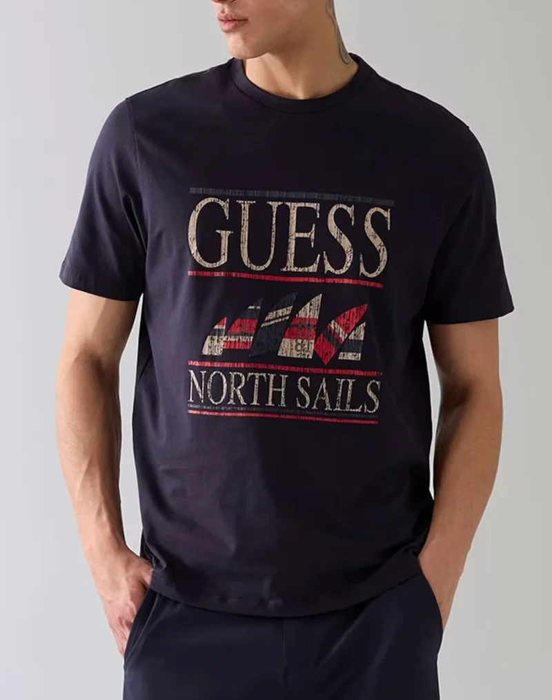 GUESS GUESSXNS - SS MARINA WASHED CN ΜΠΛΟΥΖΑ ΑΝΔΡΙΚΟ M6GI46K3495-G7V2 DarkBlue
