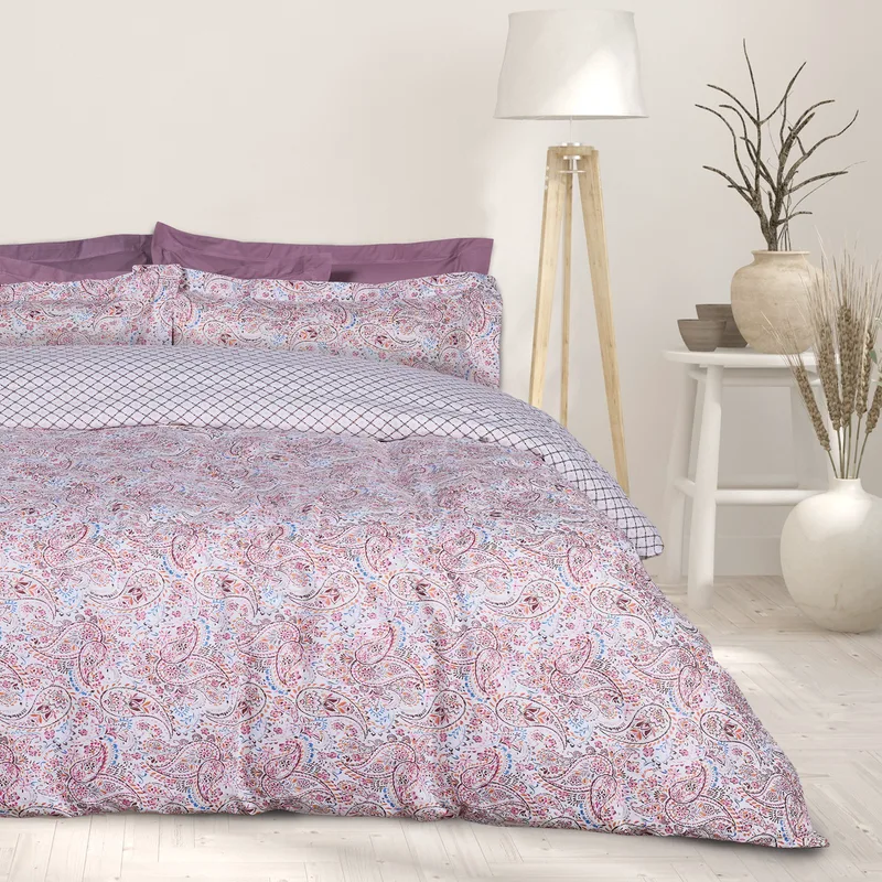 Σετ Σεντόνια King Size 4 Τεμαχίων Das Home 9669 Ροζ- Red 260x280