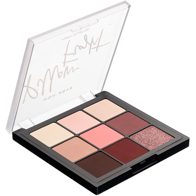 Mon Reve Happy Palettes Υψηλής Απόδοσης Παλέτα Πλούσιων Σκιών Μακράς Διάρκειας σε Μαγευτικές Ματ, Ιριδίζουσες & Μεταλλικές Υφές 1 Τεμάχιο - 09 Pillow Fight