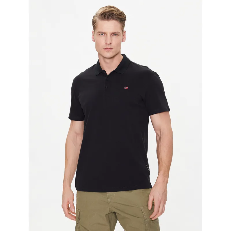 Napapijri Polo Ealis NP0A4H8B Μαύρο Regular Fit