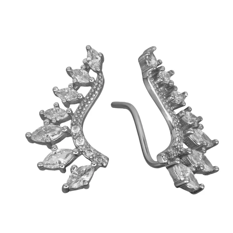 Ασημένια σκουλαρίκια 925 ear climbers με πέτρες marquise 053922 053922 Ασήμι