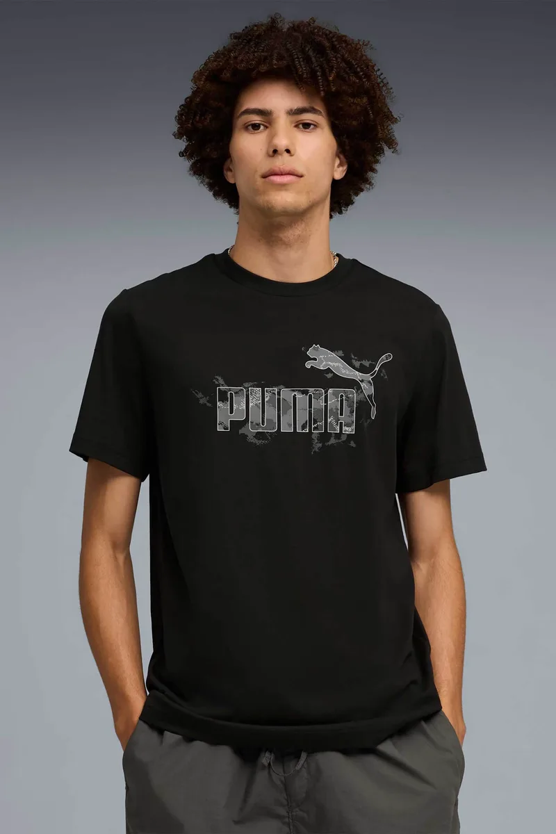 Puma ανδρικό T-shirt με λογότυπο Regular Fit "Camo" - 692034 Μαύρο
